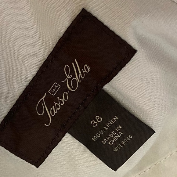 New! Tasso Elba Island Men's Natural Linen Cream Shorts 3345 - Picture 6 of 9